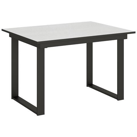 Tavolo Allungabile 90x120/180 Cm Bandos Telaio Antracite - Bianco Frassino - Foto 6