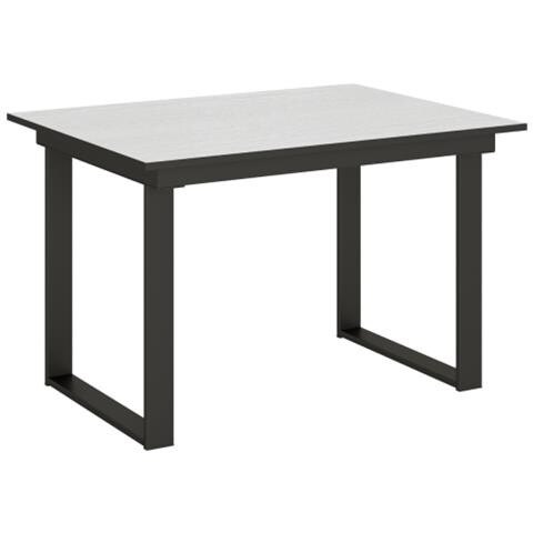 Tavolo Allungabile 90x120/180 Cm Bandos Telaio Antracite - Bianco Frassino - Foto 1