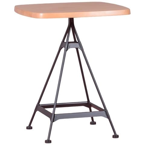 Tavolo Alto Industriale In Legno Di Faggio E Acciaio Laccato (60x60cm) - Amadeus - Foto 1