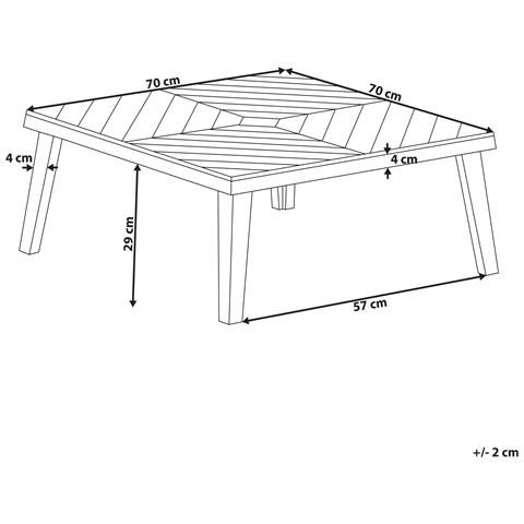 Tavolino Da Giardino Legno Chiaro 70 X 70 Cm Baratti - Foto 2