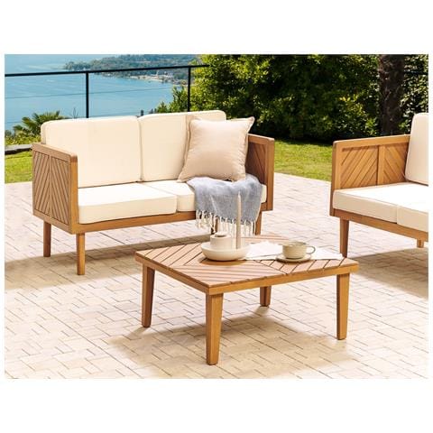 Tavolino Da Giardino Legno Chiaro 70 X 70 Cm Baratti - Foto 1