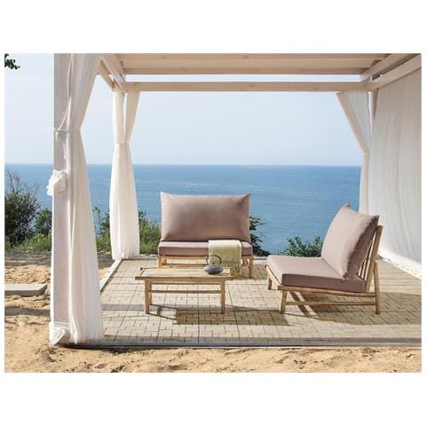 Set Da Giardino Con Tavolo 2 Posti Todi Legno Di Bambù Tortora - Foto 1