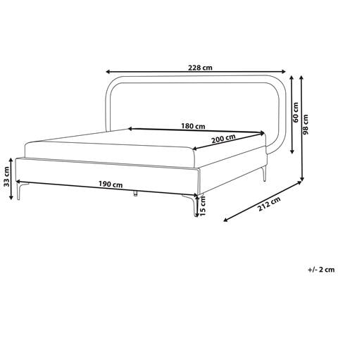 Letto Velluto Suzette 180 X 200 Cm Beige Chiaro - Foto 8