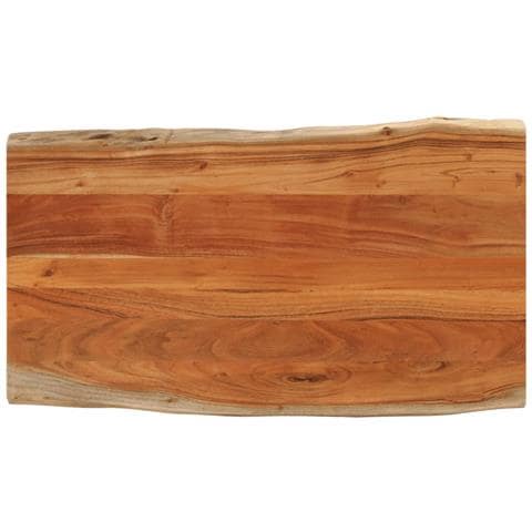 Piano Tavolo 120x60x3,8 Cm Rettangolare Legno Acacia Bordi Vivi - Foto 1