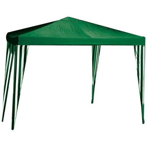 Gazebo Tropikana 300x300 Cm Telo In Poliestere Verde Bianco Arredo Giardino - Foto 1