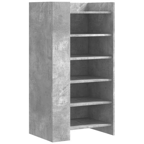 Scarpiera Grigio Cemento 52x37,5x100 cm in Legno Multistrato - Foto 2