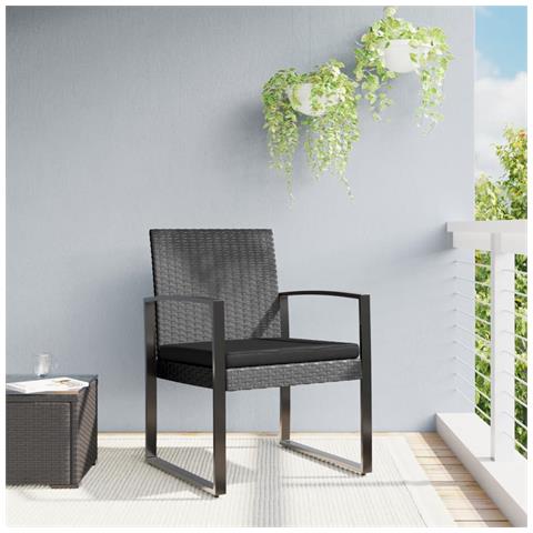 Sedie Da Pranzo Da Giardino 2 Pz Grigio Scuro In Rattan Pp - Foto 6