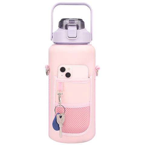 Borsa Per Bottiglia D'acqua Con Clip In Metallo Pink - Foto 2