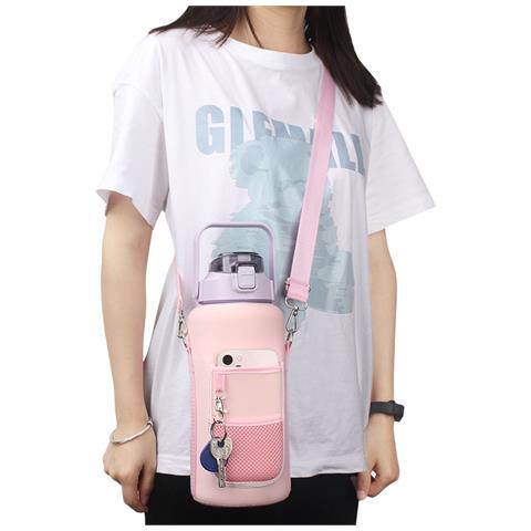 Borsa Per Bottiglia D'acqua Con Clip In Metallo Pink - Foto 5