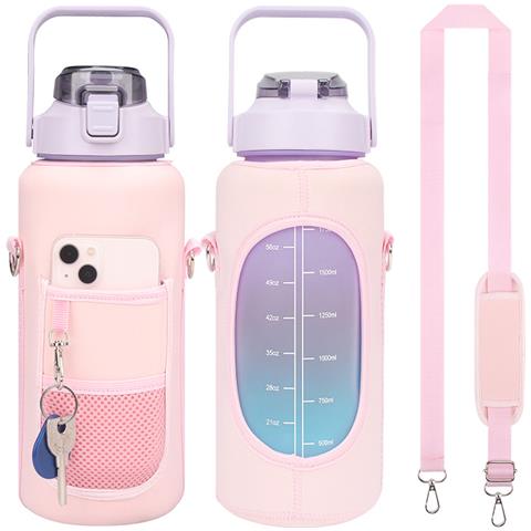 Borsa Per Bottiglia D'acqua Con Clip In Metallo Pink - Foto 1