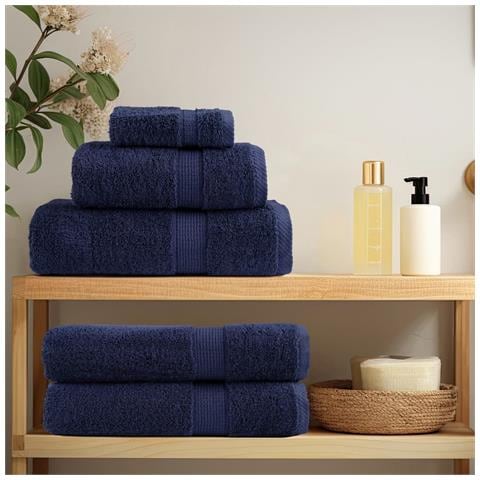 Asciugamani per Sauna SOLUND 2pz Blu Navy 50x100 cm 600gsm - Foto 3