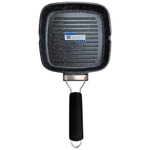 Gp1157 Bistecchiera Induzione, Antiaderente Titanio, 20x20cm, Alluminio Fuso Senza Pfoa Nero - Foto 8