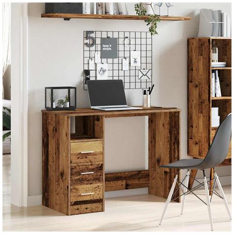 Scrivania Legno Antico 102x76x50 Cm In Legno Multistrato - Foto 3