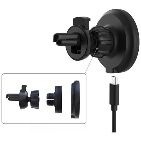 Supporto Magnetico, Compatibile Con Magsafe Iphone12/13, Con Caricatore Di Ricarica Rapida Wireless Qi Per Auto. Funzione Di Caricatore Da Tavolo Qi Universale. - Foto 2