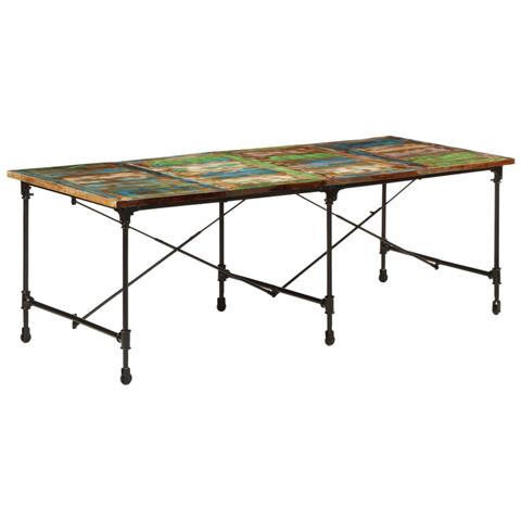 Tavolo Da Pranzo 220x90x77 Cm In Legno Massello Di Recupero - Foto 1