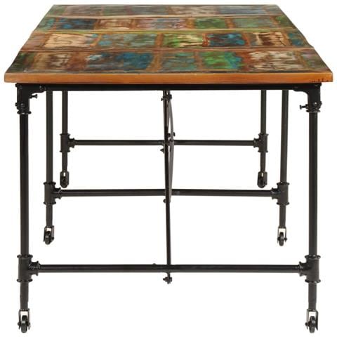 Tavolo Da Pranzo 220x90x77 Cm In Legno Massello Di Recupero - Foto 3