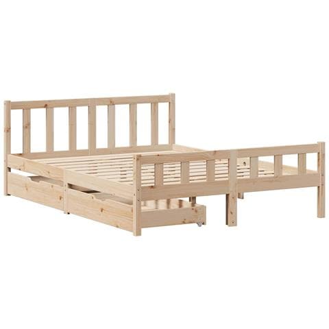 Letto senza Materasso 120x190 cm in Legno Massello di Pino - Foto 2