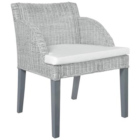 Sedie Da Pranzo Con Cuscini 2 Pz Grigi In Rattan Naturale - Foto 1