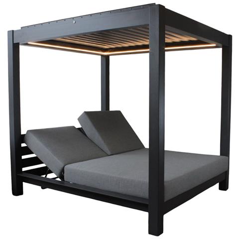Fedra - Gazebo Letto Con Struttura In Alluminio Color Antracite - Foto 1