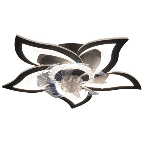 Ventilatore Da Soffitto Con Illuminazione Silenziosa, Luce Da Soffitto Nera Da 48 W, Timer, Camera Da Letto - Foto 1