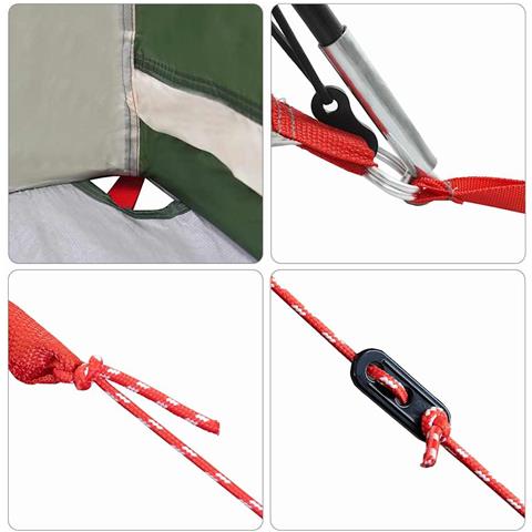 Tenda Familiare  con Finestre a Cupola Verde per 6 Persone Impermeabile - Foto 9