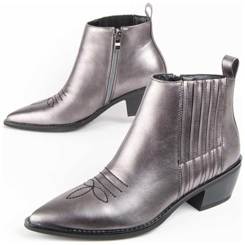 Stivale Con Tacco Espuela Grigio Grigio Materiale Sintetico E Tessile - Foto 1