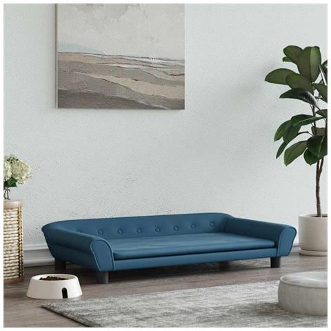 Lettino per Cani Blu 100x50x21 cm in Velluto - Foto 2