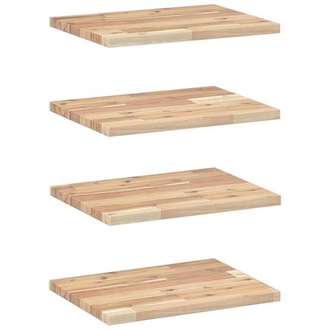 Mensole da Parete 4 pz 40x30x2 cm Legno Acacia Non Trattato - Foto 1