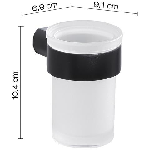 Portaspazzolini Da Muro In Ottone E Cromall Pi10 Serie Pirenei Nero Opaco - Foto 2