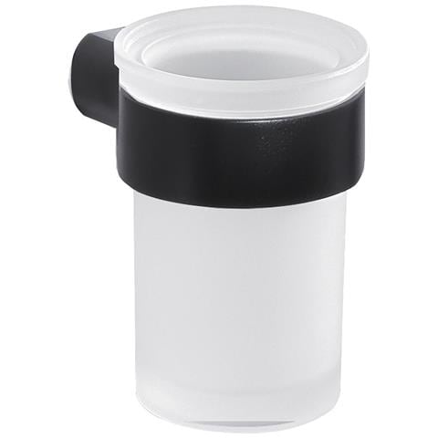 Portaspazzolini Da Muro In Ottone E Cromall Pi10 Serie Pirenei Nero Opaco - Foto 1