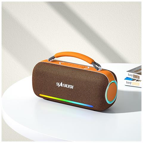 Altoparlante Bluetooth Portatile Per Esterni: Audio Stereo A 360° Con Bassi Potenti E Batteria A Lunga Durata Orange - Foto 4