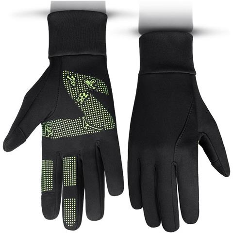 Guanti Termici In Pile Con Touchscreen Per Corsa, Escursionismo, Pesca E Ciclismo Black+green S - Foto 2