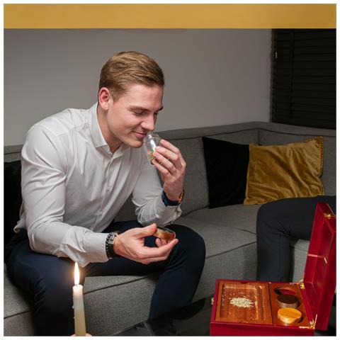 Scatola Di Legno Per La Conservazione E 3 Contenitori Di Vetro Per Erbe Aromatiche Di Lusso - Foto 2