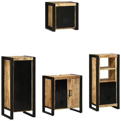 Set di mobili per il bagno 4 pcs Legno di mango massello - Foto 2