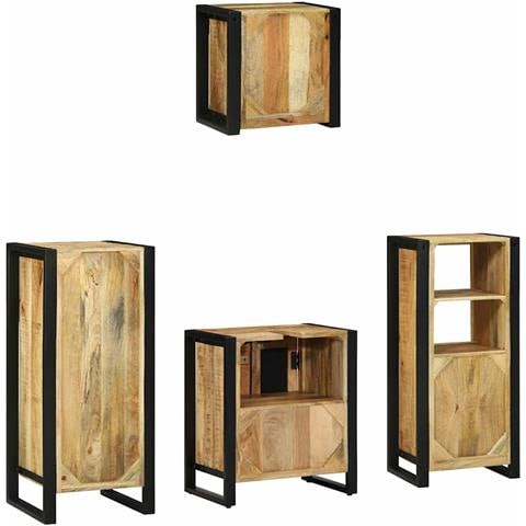 Set di mobili per il bagno 4 pcs Legno di mango massello - Foto 9