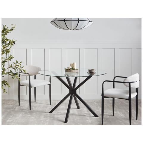 Tavolo Da Pranzo Meston Nero 120 Cm 120 Cm Vetro Temperato - Foto 1