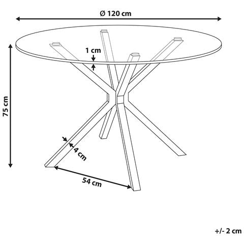 Tavolo Da Pranzo Meston Nero 120 Cm 120 Cm Vetro Temperato - Foto 6