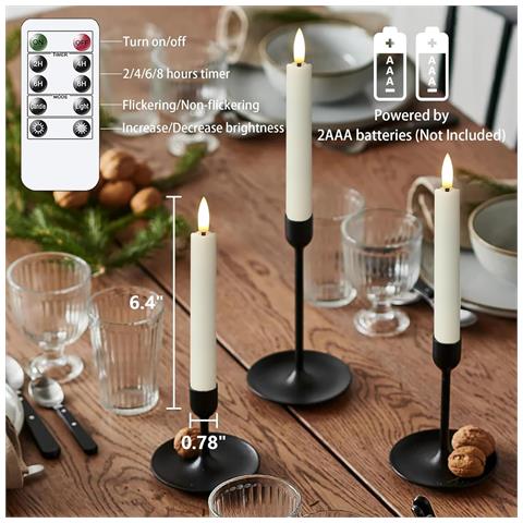 Set Di 6 Candele A Led Senza Fiamma Con Telecomando - Luce Calda E Tremolante - Foto 6