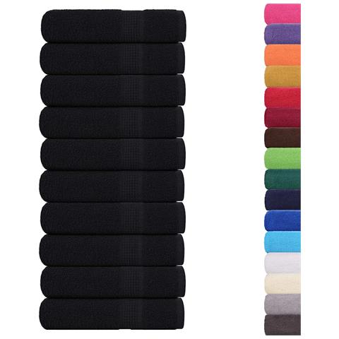 Asciugamani Doccia 10 pz Neri 70x140 cm 360 g/m² 100% Cotone - Foto 2