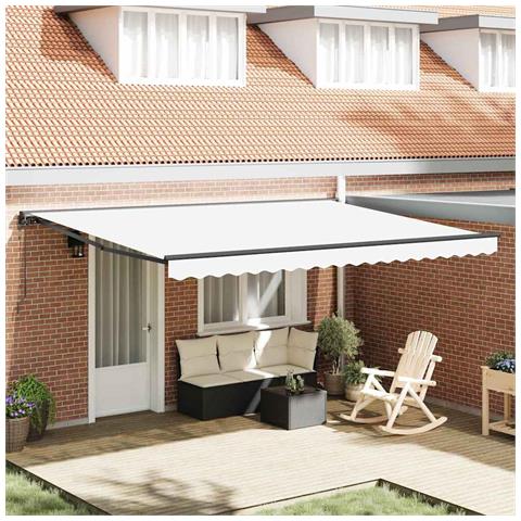 Tenda Retrattile Bianco 450x300 cm Tessuto - Foto 2