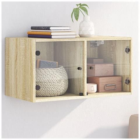 Mobile a Muro con Ante in Vetro Rovere Sonoma 68,5x37x35 cm - Foto 2