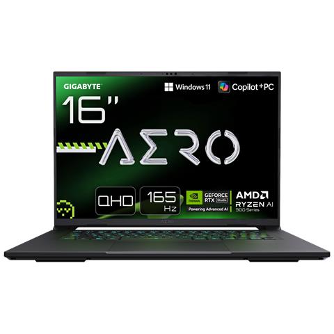 AERO X16 1VH93DEC64AH laptop Copilot+ PC AMD Ryzen AI 7 350 Computer portatile 40,6 cm (16") WQXGA 32 GB DDR5-SDRAM 1 TB SSD NVIDIA GeForce RTX 5060 Wi-Fi 6E (802.11ax) Windows 11 Home Tedesco Grigio - Foto 1