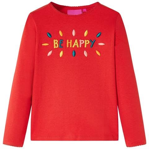 Maglietta per Bambini a Maniche Lunghe Rossa 128 - Foto 1