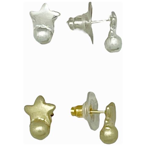 Confezione Di Mini Orecchini A Stella In Argento 10µ E Oro - Foto 1