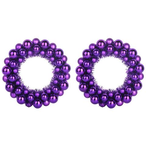 Corone di Palline di Natale 2 pcs Lillà 33 x 33 x 7 cm - Foto 1