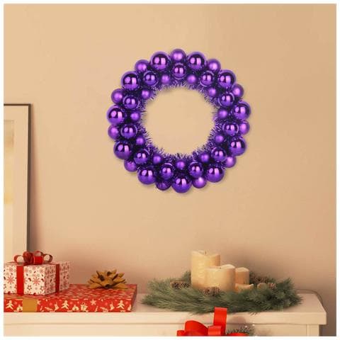 Corone di Palline di Natale 2 pcs Lillà 33 x 33 x 7 cm - Foto 2
