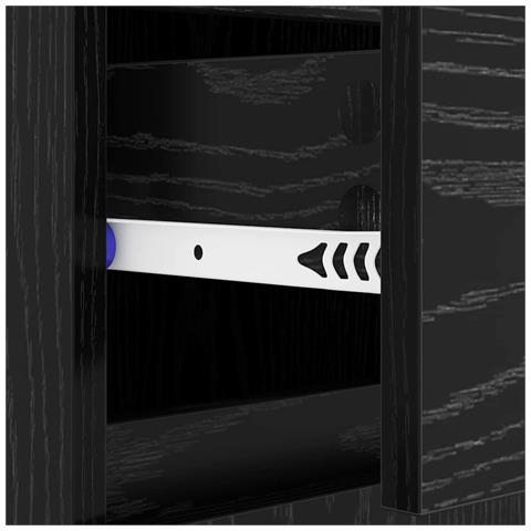 Credenza con cassetto Rovere Nero 60 x 35 x 70 cm - Foto 9