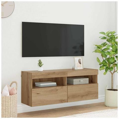 Mobile TV da parete Rovere artigianale 100 x 30 x 40 cm - Foto 2