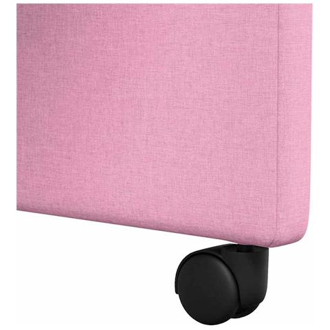 Sedie da Pranzo con Ruote 2 pcs Rosa 57 x 66 x 94 cm Tessuto - Foto 9