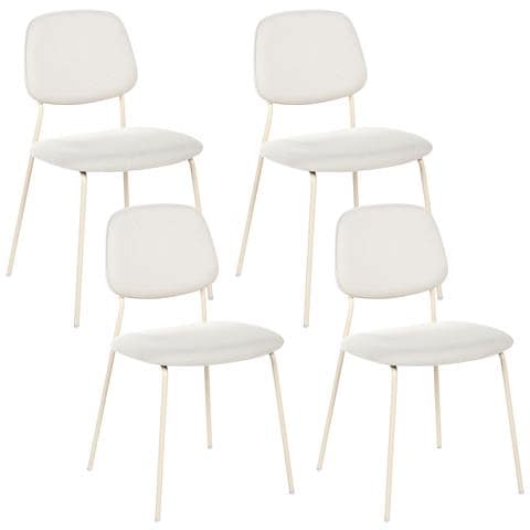 Set Di 4 Sedie Da Pranzo Riley Tessuto Beige Chiaro - Foto 2